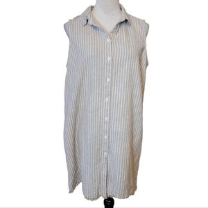 beachlunchlounge Sleeveless Striped Mini Dress - White and Tan